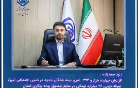 افزایش چهارده هزار و ۳۷۲  نفری بیمه شدگان جدید در تامین اجتماعی البرز