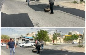 آغاز عملیات گسترده آسفالت‌ریزی و لکه‌گیری معابر در سطح شهر نظرآباد